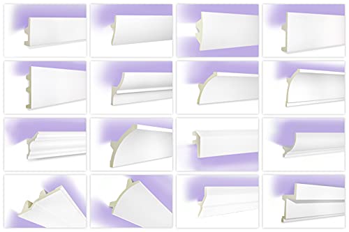 LED Profile aus PU - Indirekte Beleuchtung mit Stuckleisten, leicht & lichtundurchlässig - (20 Meter KF716) Zierleisten Zubehör Wand Leiste Eckleisten von Pam PANORAMA