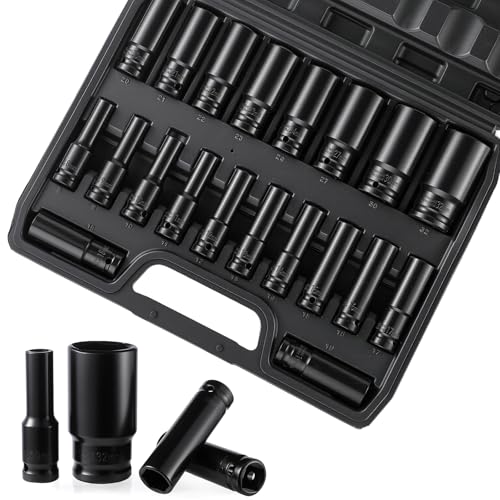 Pamatio 20 tlg Schlagschrauber Nüsse Set 1/2 zoll, 8-32mm Tiefe Sechskant Kraft Nuss, Steckschlüssel Schlagnuss, CR-V Antrieb Werkzeug Nuss Set, für die Autoreparatur zu Hause Pamatio 20 tlg Schlagschrauber Nüsse Set 1/2 zoll, 8-32mm Tiefe Sechskant Kraft Nuss, Steckschlüssel Schlagnuss, CR-V Antrieb Werkzeug Nuss Set, für die Autoreparatur zu Hause von Pamatio