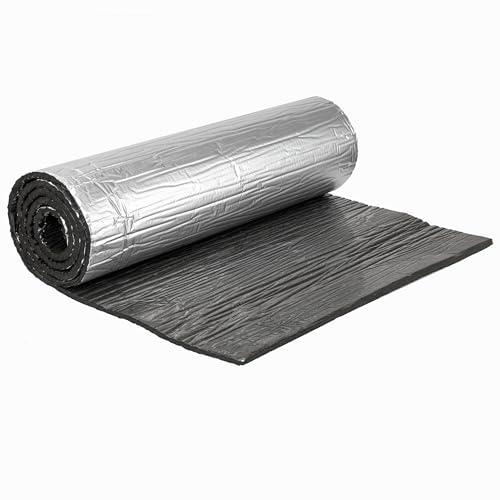 Pamatio 10 mm dick Dämmung Isolierung Dämmmatte Schallschutz Folie Auto Selbstklebend Kautschuk Isoliermatte Schallschutzmatte Schaumstoffrolle Mattenrolle (25cm x 200cm) von Pamatio