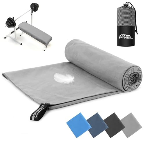 Pameil Strandtuch Mikrofaser - Viele Farben & Größen - Kompakte Strandhandtuch Groß,Fitnesshandtuch,Saunatuch,Sporthandtuch,für Fitness, Sport,Travel,Strand,Camping,Sauna (90cmx180cm) von Pameil