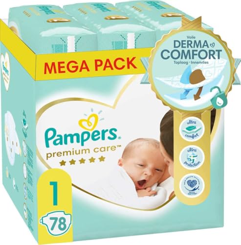 NEU 78 PAMPERS PREMIUM CARE WINDELN GR. 1, 2-5 KG, NEW BABY, NEWBORN von Pampers