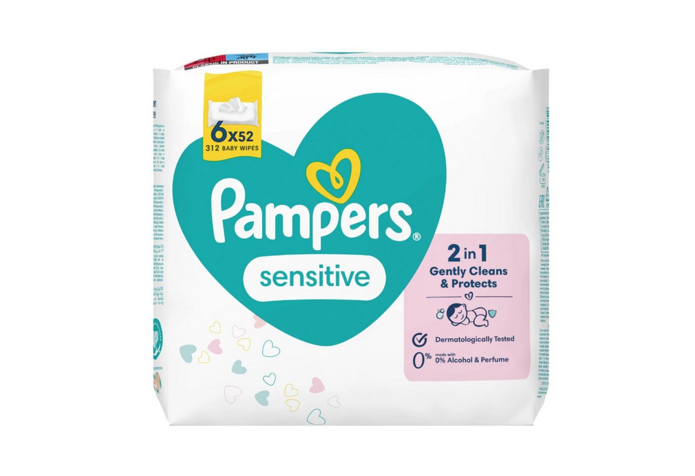 Pampers feuchtes Toilettenpapier Feuchttücher Sensitive (6 x 52 Stück), 312 St von Pampers
