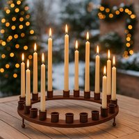 Adventskranz Metall, Kerzenständer Metall Rost Für 24 Stabkerzen, Ø 44 cm, Weihnachtsdeko Tischdeko Weihnachten - Terrassen Deko Advent von Pamplex