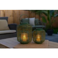 Boho Laterne, Rattanlaterne Grün - Gartendekoration Windlicht Mit Glas Geschenk Garten Wetterfest 2 Größen Boho Laterne, Rattanlaterne Grün - Gartendekoration Windlicht Mit Glas Geschenk Garten Wetterfest 2 Größen von Pamplex