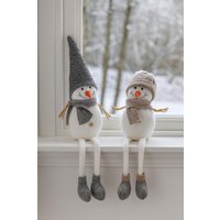 Deko Schneemann Figur - Weihnachten Winterdeko, Stoff Hängebeine Geschenkidee 47cm Deko Schneemann Figur - Weihnachten Winterdeko, Stoff Hängebeine Geschenkidee 47cm von Pamplex