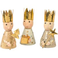 Heilige Drei Könige Metall Figuren - Weihnachtsdeko Set Metallfiguren Caspar, Melchior Und Balthasar Weihnachtsschmuck Gold Geschenk von Pamplex