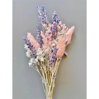 Keiner Trockenblumenstrauß Mit Vase - Lavendel Strauß Tischdeko & Gräser in Vintage-Vase Geschenkidee von Pamplex