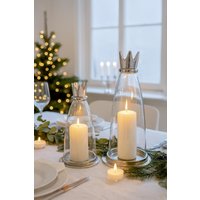 Kronen Windlicht Aus Glas Und Alu - Weihnachtliche Tischdeko Dekorative Laterne Kerzenhalter Silber Hochzeit Geschenkidee 2 Größen Kronen Windlicht Aus Glas Und Alu - Weihnachtliche Tischdeko Dekorative Laterne Kerzenhalter Silber Hochzeit Geschenkidee 2 Größen von Pamplex
