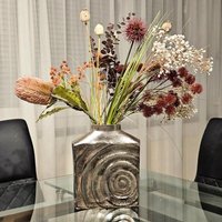 Metallvase Silber - Deko-Vase Breite Form Blumenvase Aus Metall Tischvase Für Stilvolle Blumendekoration Metallvase Silber - Deko-Vase Breite Form Blumenvase Aus Metall Tischvase Für Stilvolle Blumendekoration von Pamplex