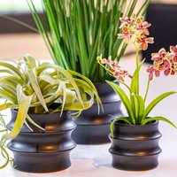 Moderner Blumentopf Schwarz - Übertopf Pflanztopf Zylindertopf Aus Keramik von Pamplex
