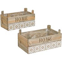 Pflanzkiste - Blumentopf 2Er Set Holzkasten Home Fensterbank Kasten Gartendeko Geschenkidee von Pamplex