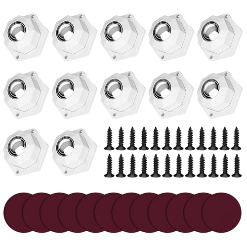 Pamtns 12 Stück Möbelrollen Klein Kugelrollen Schwerlast Möbelrollen Flach Set Rollen für Möbel 360 Grad Selbstklebendes Starkes Rollenrad Universal 360 Moving Wheels für Möbel Aufbewahrungsbox von Pamtns