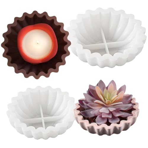 Pamtns 2 Stück Silikonform Schale Silikonformen Gießformen Tablett Gestreifte Groß Rund Tablett Silikon Gießform Resin SchüSsel Form Gießformen Silikon Schale für Basteln DIY Projekt 2 Größe von Pamtns