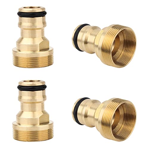 Pamtns 4 Stück Schlauchverbinder Universal Wasserhahnanschluss Hahnverbinder Schlauchanschluss Wasserhahn Messing Adapter Gartenschlauch Anschluss für Mischbatterie Innen und Außengewindeanschluss von Pamtns