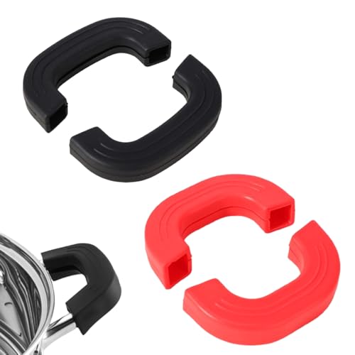 Pamtns 4 Stück Silikongriffe für Töpfe Topfgriff Silikon Küche Schutz Kochen Finger Topflappen Topfgriff Griffe für Töpfe Hitzebeständig Silikon Griffhalter Silikongriffe für Töpfe Aufläufe von Pamtns