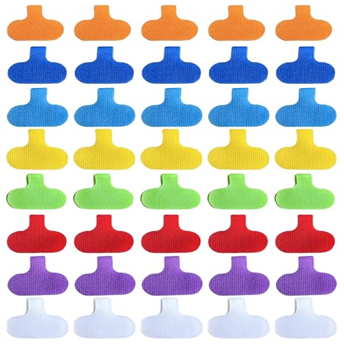Pamtns 40 Stück Bunt Kabelbeschriftung Kabeletiketten Kabel Beschreibbare Organizer Kabel Beschriftung Wiederverwendbar Beschreibbare Kabel Etiketten Kabelbinder für Kennzeichnung und Sortierung von Pamtns
