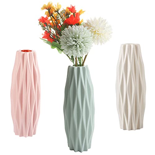 Pamtns Kunststoff Vasen 3 Stück - Kreative Geometrische Blumenvase für Desktop Dekoration - Dekorative Plastik Ornament von Pamtns