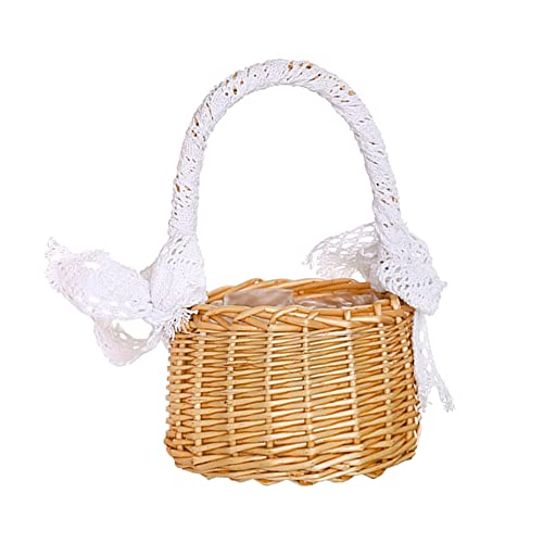 Pamtns Rattan Blumenkorb Handgemachte Korb Mini Geflochtener Blumenkorb Wicker Rattan Basket Hochzeit Blumen Korb mit Schleife Blumentopf Obstkorb Weidenkorb mit Henkel Picknickkorb Multifunktional Pamtns Rattan Blumenkorb Handgemachte Korb Mini Geflochtener Blumenkorb Wicker Rattan Basket Hochzeit Blumen Korb mit Schleife Blumentopf Obstkorb Weidenkorb mit Henkel Picknickkorb Multifunktional von Pamtns