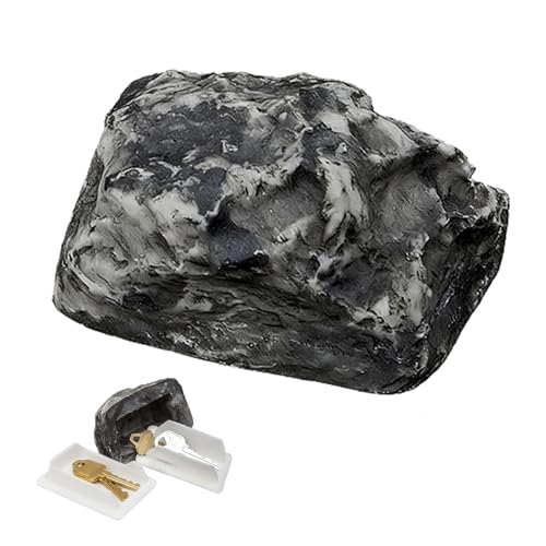 Pamtns Stein Schlüsselversteck für Draußen Schlüsselstein Little Rock mit Geheimfach Schlüsselbox aus Künstlichem Steins Schlüsselsafe Aussen für Aufbewahrung von Ersatzschlüsseln oder Geocaching von Pamtns