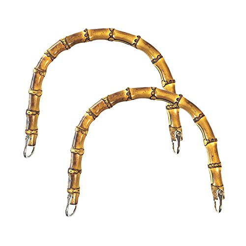 Pamtns Taschengriffe Bambus 2 Stück Taschengriff Bambus Bambus-Taschengriff Handcrafted Bambus Bag Handle Taschengriff Griffe Aus Bambus Taschenhenkel DIY Taschen Zubehör von Pamtns