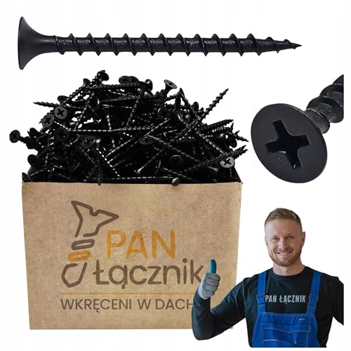 Holzschrauben 3,5 x 45mm | Gipsplattenschrauben | Spanplattenschrauben | Konstruktionsschrauben | Senkkopf | Schwarz Phosphatierte | PH2 | 1kg von Pan Łącznik