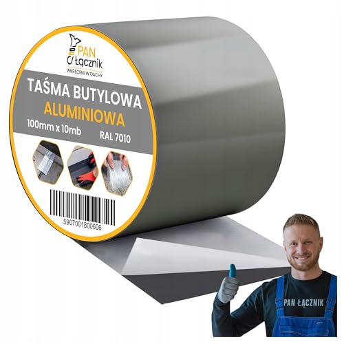 Pan Łącznik Butylband dichtband Aluminiumfolie anthrazit – Dachabdichtung, Wasserfestes Klebeband Reperaturba, wetterfest, für Dachdeckerarbeiten, 100mm x 10m, RAL7010 von Pan Łącznik