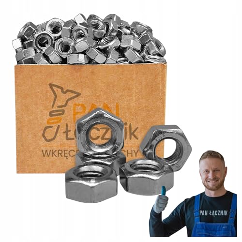 Sechskantmuttern M10 | Muttern | Verzinkt | DIN 934 | für Unterlegscheiben | für Schrauben | für Gewindestange | 1kg von Pan Łącznik