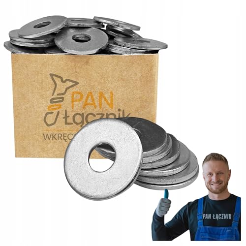Unterlegscheiben M14 | Beilagscheiben Verzinkt | DIN 9021 | Vergrößerte | Flach | für Schrauben | für Muttern | für Gewindestange | 1 kg von Pan Łącznik