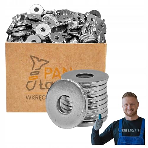 Unterlegscheiben M6 | Beilagscheiben Verzinkt | DIN 9021 | Vergrößerte | Flach | für Schrauben | für Muttern | für Gewindestange | 1 kg von Pan Łącznik
