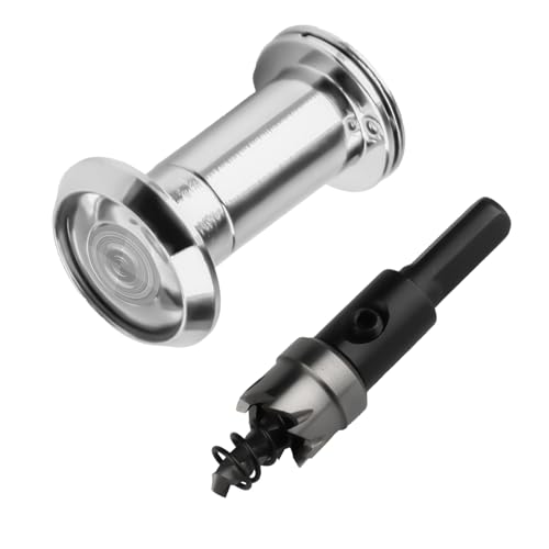 Türspion mit Sichtschutz 180° Weitwinkel Optische Glaslinsen, Tür Spion Bohrloch Ø 14mm, Einstellbare Länge Spion Türspione für 35-60mm Türen, mit 1 x Bohrer von PanBeiQi
