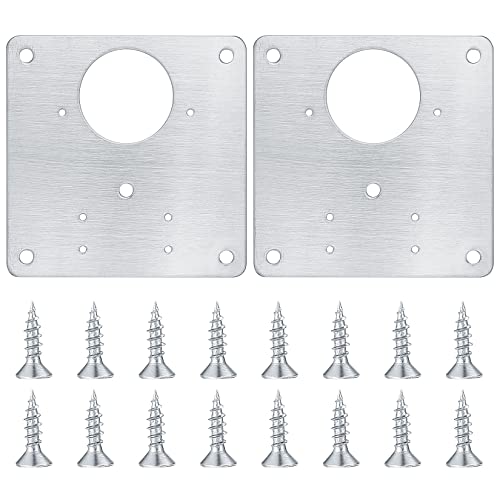 2 Stück Schrank Scharnier Reparaturplatte, Küchenscharnier Reparaturplatten, Aufschraubscharniere Reparaturklammern mit Loch, Möbelscharnier Platte für Schrank Möbel Schublade Fenster von PanBeiQi