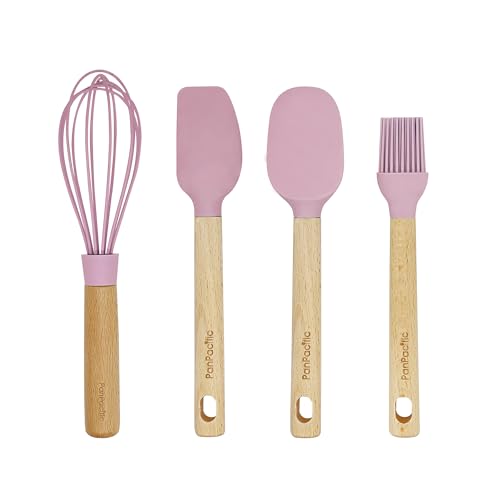 PanPacific Silikon Spatel Set, Küchenutensilien zum Backen Teigschaber Kochen & Mischen Hitzebeständiger mit Schneebesen und Pinsel, kleine Größe von PanPacific