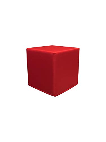 PanQube Pouf VERONA 45 Ottoman Hocker Footstool Seat for Children, Light Red, 45cm x 45cm x 45cm von PanQube