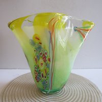 Kunst Glas Multi Color Vase von PanVintageAttic