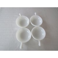 Fünf Weiße Vintage Milchschalen von PanVintageAttic