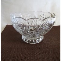 Set Aus Zwei Hand Geschliffenen 24% Bleikristall Schalen von PanVintageAttic