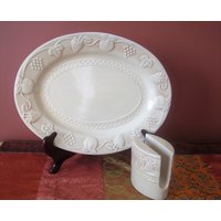 Vintage Ovale Servierplatte/Serviettenhalter von PanVintageAttic