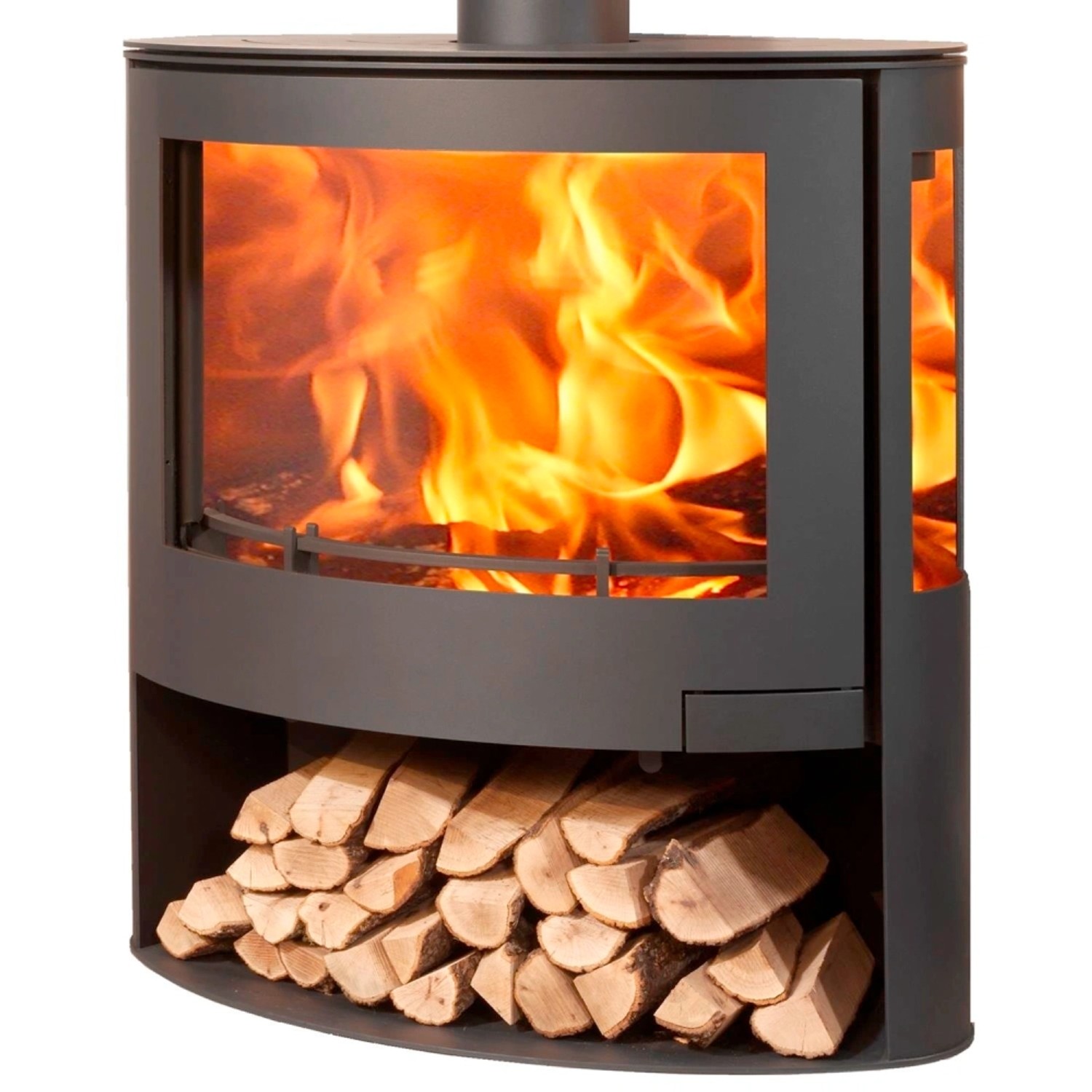 Panadero Aragon Stahl Schwarz 7Kw Holzkamin 3 Sichtscheiben Panadero Aragon Stahl Schwarz 7Kw Holzkamin 3 Sichtscheiben von Panadero
