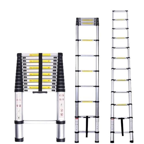 Panana 2,9M Teleskopleiter, Mehrzweckleiter Aluminium, Ausziehbar Aluleiter, Ausziehleiter Mehrzweckleiter aus hochwertiges Aluminium, Max Belastung 150 kg (2,9m) von Panana