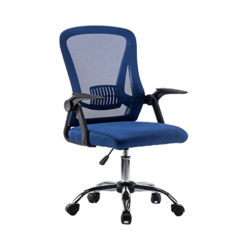 Panana Bürostuhl Ergonomisch, Schreibtischstuhl mit Netzbespannung, Arbeitsstuhl mit Armlehnen, Drehstuhl aus Mesh, höhenverstellbarer Computerstuhl (Blau) von Panana