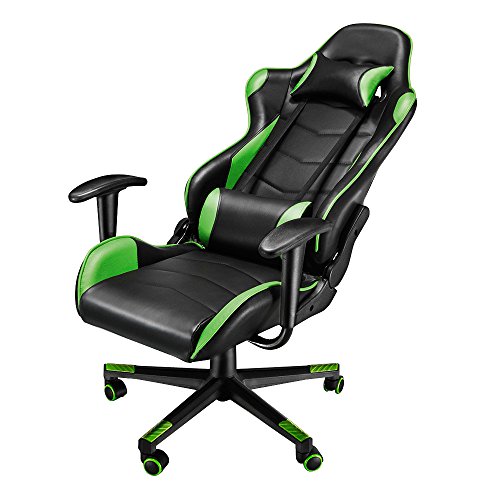 Panana Bürostuhl Gaming-Stühle Sessel Ergonomischer Gamer Stuhl mit Kopfstütze Lendenkissen 360-Grad-Drehung Gaming Chair (Grün) von Panana