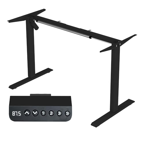 Panana Höhenverstellbarer Tisch Gestell, Elektrisch Schreibtisch Belastbar bis 80KG, Tischgestell mit Memory-Funktion 3 Höhen voreingestellt (Schwarz) von Panana