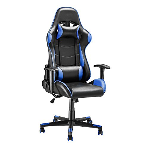 Panana Racing Stuhl Gaming Stuhl Bürostuhl Ergonomischer PC-Stuhl Computerstuhl Schreibtischstuhl (Blue) von Panana