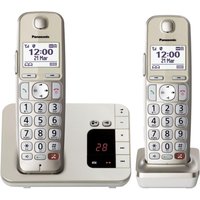 Panasonic Schnurloses Telefon-Set mit Anrufbeantworter KX-TGE262GN champagner von Panasonic