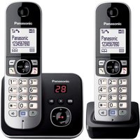 Panasonic Schnurloses Telefon-Set mit Anrufbeantworter KX-TG6822GB schwarz-silber von Panasonic