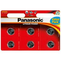 Panasonic - Batterie Lithium Knopfzelle CR2032 3V, 6er blister (CR-2032EL/6B) von Panasonic