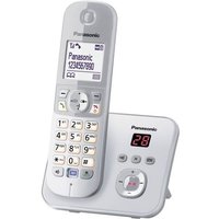 Panasonic KX-TG6821 DECT, GAP Schnurloses Telefon analog  Anrufbeantworter, Freisprechen Silber, Gra von Panasonic