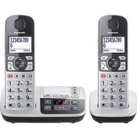 Panasonic KX-TGE522GS Schnurloses Seniorentelefon Anrufbeantworter Beleuchtetes Display Silber-Schwa von Panasonic