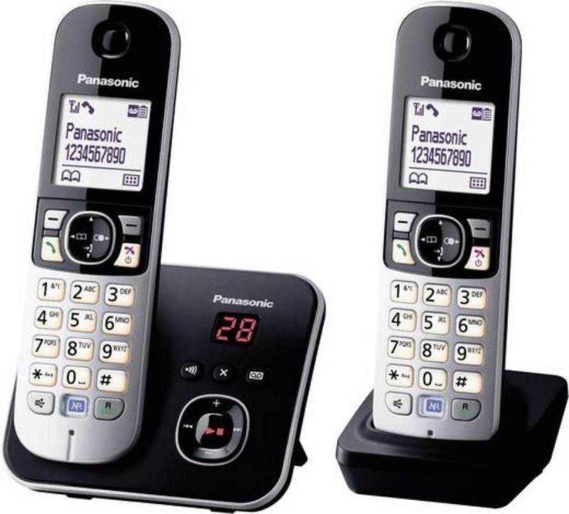 Panasonic Kx Tg6822 Duo Schnurloses Telefon Analog Schwarz Siehe Text/Foto B-Ware von Panasonic