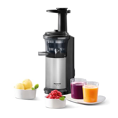 Panasonic MJ-L500S Slow Juicer / Entsafter / 2 Einsätze für Säfte & tiefgefrorene Zutaten / Frozen Joghurt / Silber von Panasonic